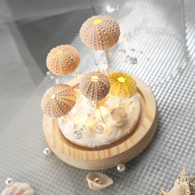 Creative Sea Urchin Shell Jellyfish Lamp Handmade