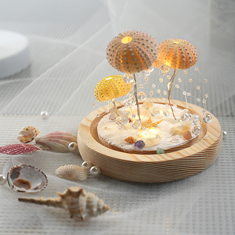 Creative Sea Urchin Shell Jellyfish Lamp Handmade